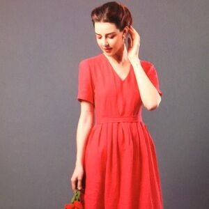 Dress V Neck for women red dress